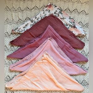 Organic Cotton & Bamboo 5 Pack Baby Girl Swaddles Cute Set Breathable Soft